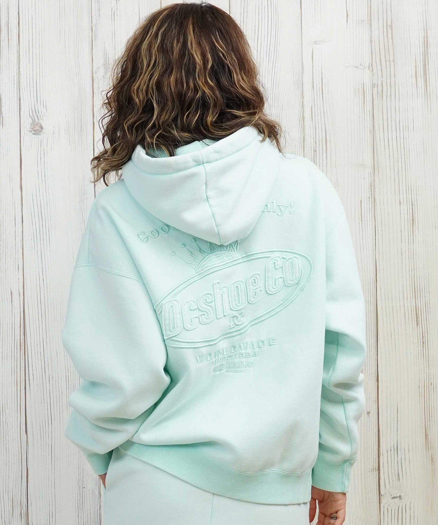 DC ディーシー プルオーバー パーカー レディース クロップド丈 ショート丈 セットアップ対応 裏起毛 LPO254308(BES-M)