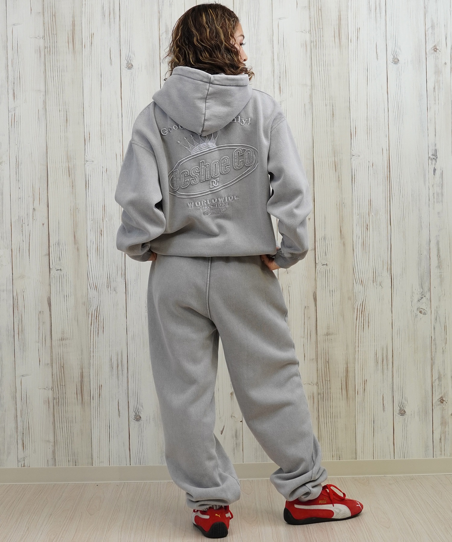 DC ディーシー プルオーバー パーカー レディース クロップド丈 ショート丈 セットアップ対応 裏起毛 LPO254308(BES-M)