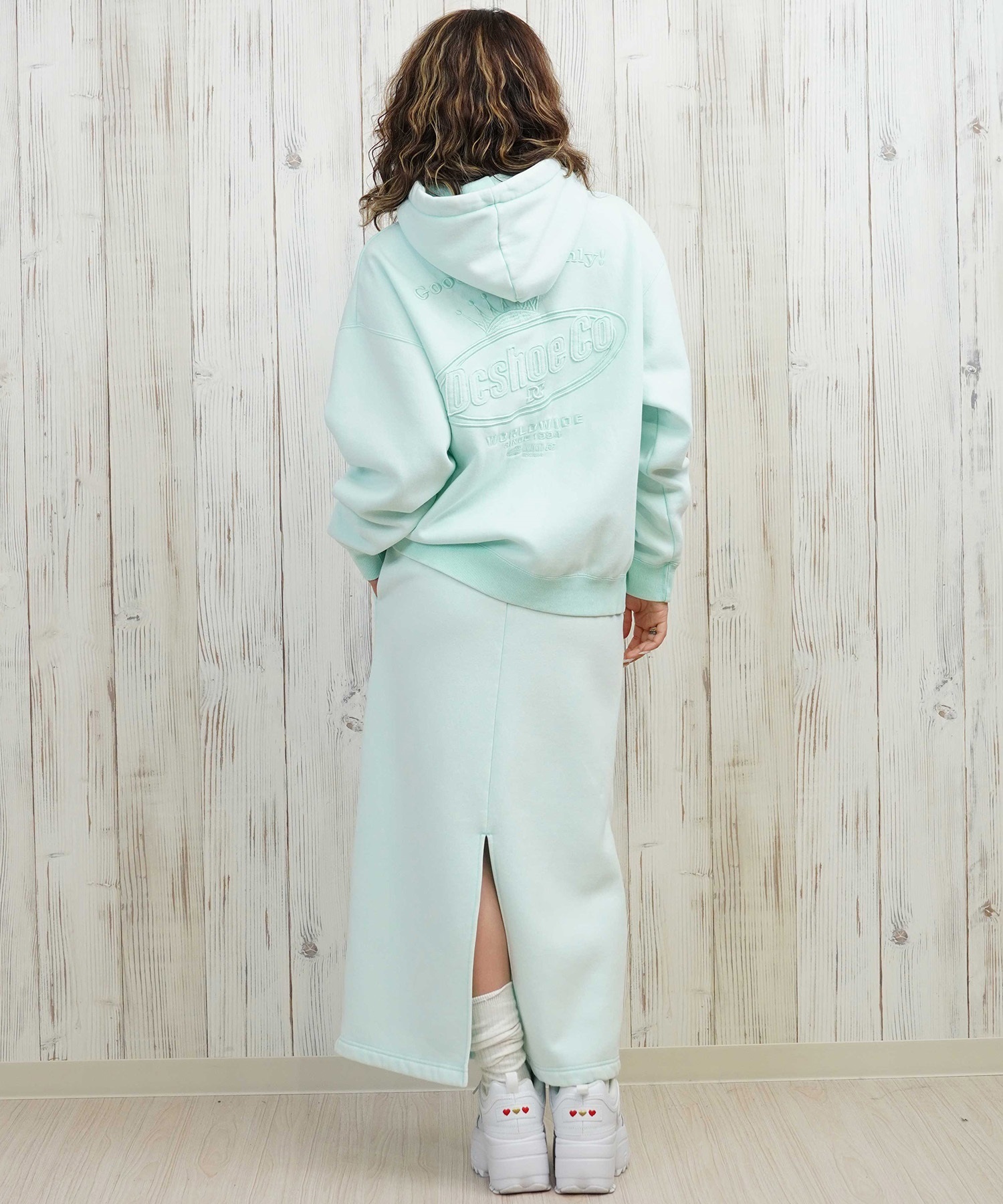 DC ディーシー プルオーバー パーカー レディース クロップド丈 ショート丈 セットアップ対応 裏起毛 LPO254308(BES-M)