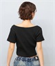 DC ディーシー 半袖 Tシャツ レディース スクエアネック クロップド丈 ショート丈 ロゴ セットアップ対応 LST252306(WHT-S)
