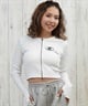 DC ディーシー 長袖 Tシャツ ロンT レディース クロップド丈 ショート丈 ジップアップ TELECO ZIP CARDIGAN LCD254310(BES-M)