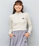 DC ディーシー 長袖 Tシャツ ロンT レディース クロップド丈 ショート丈 ハーフジップ LLT254312(BES-M)