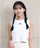 DC ディーシー タンクトップ レディース リブ クロップド丈 ショート丈 ロゴ パッド付 セットアップ対応 LSL252309(WHT-S)