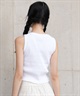 DC ディーシー タンクトップ レディース リブ クロップド丈 ショート丈 ロゴ パッド付 セットアップ対応 LSL252309(WHT-S)