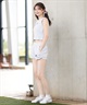 DC ディーシー タンクトップ レディース リブ クロップド丈 ショート丈 ロゴ パッド付 セットアップ対応 LSL252309(WHT-S)