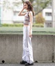 DC ディーシー タンクトップ レディース リブ クロップド丈 ショート丈 ロゴ パッド付 セットアップ対応 LSL252309(WHT-S)