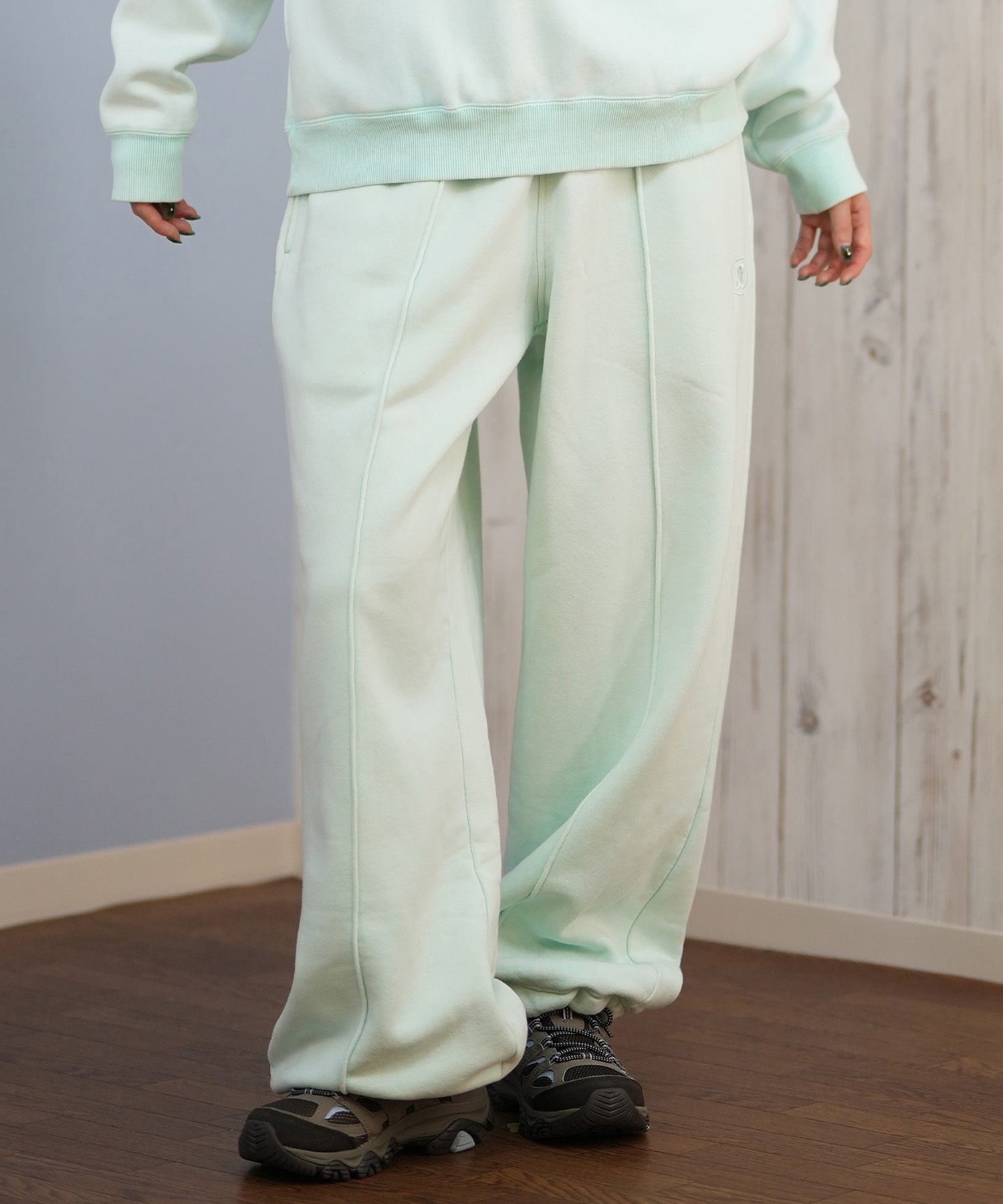 DC ディーシー ロングパンツ バギースウェット レディース 古着風 ヴィンテージ加工 裏起毛 セットアップ対応 LPT254317M ムラサキスポーツ限定(BES-M)