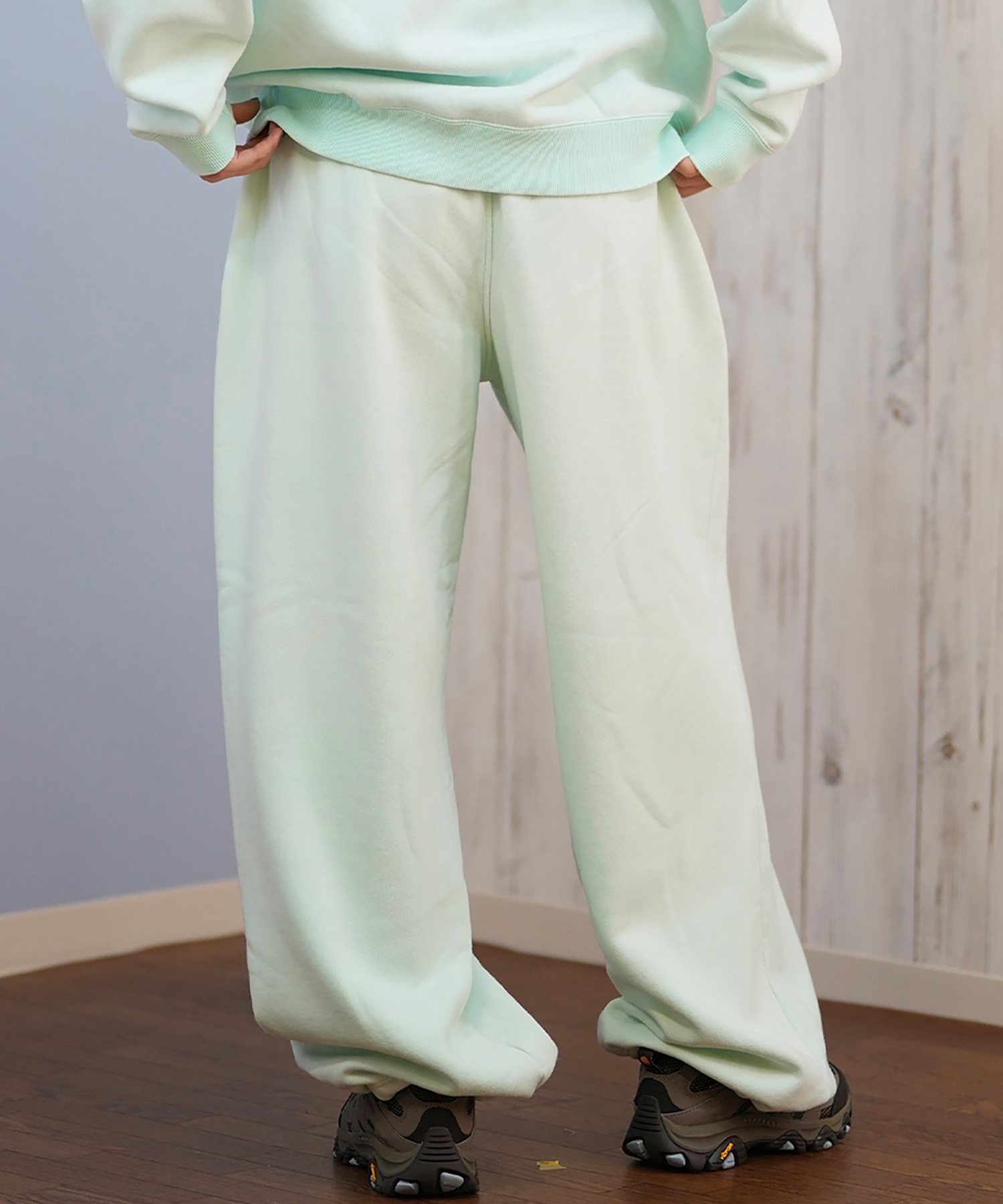 DC ディーシー ロングパンツ バギースウェット レディース 古着風 ヴィンテージ加工 裏起毛 セットアップ対応 LPT254317M ムラサキスポーツ限定(BES-M)