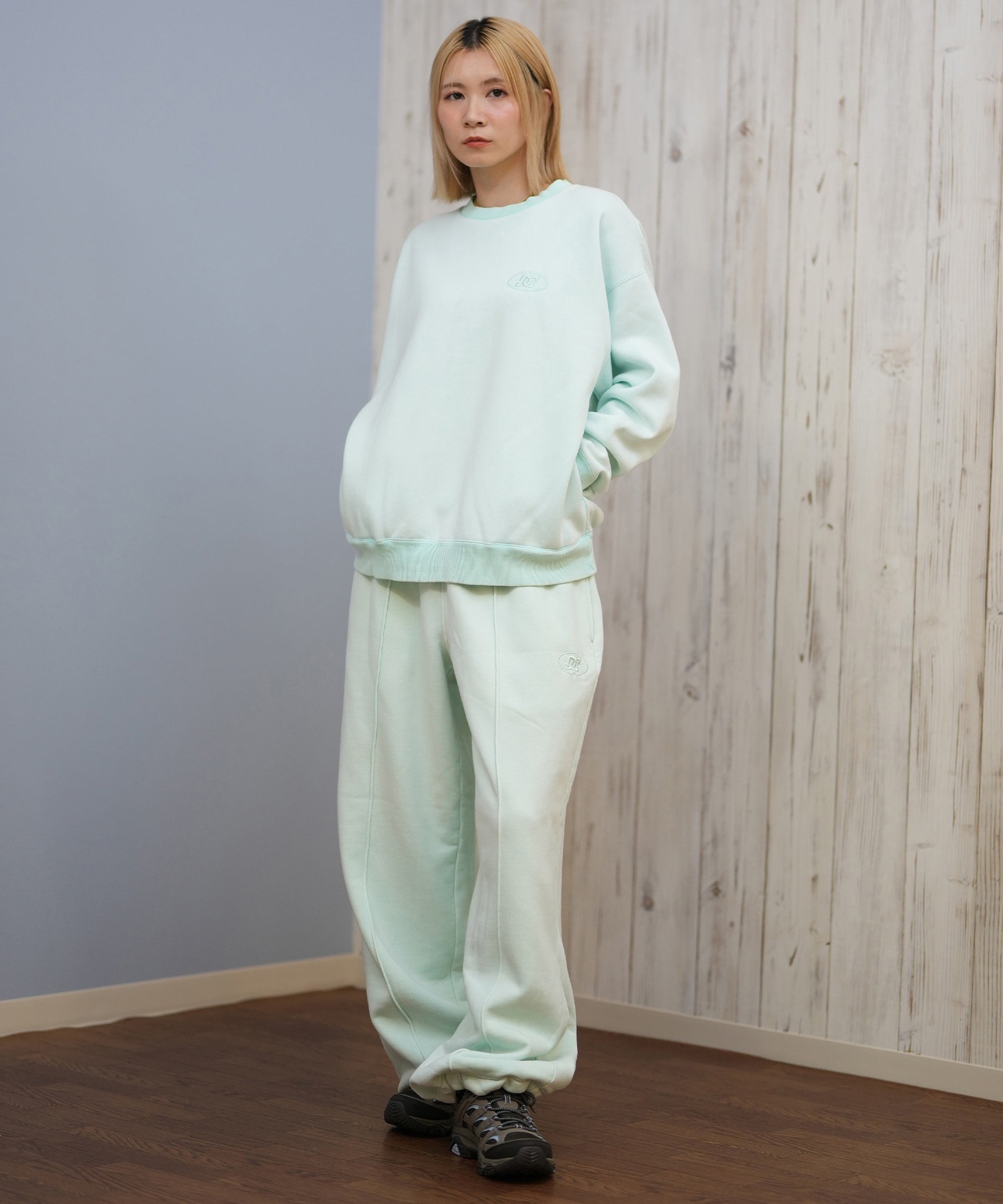 DC ディーシー ロングパンツ バギースウェット レディース 古着風 ヴィンテージ加工 裏起毛 セットアップ対応 LPT254317M ムラサキスポーツ限定(BES-M)