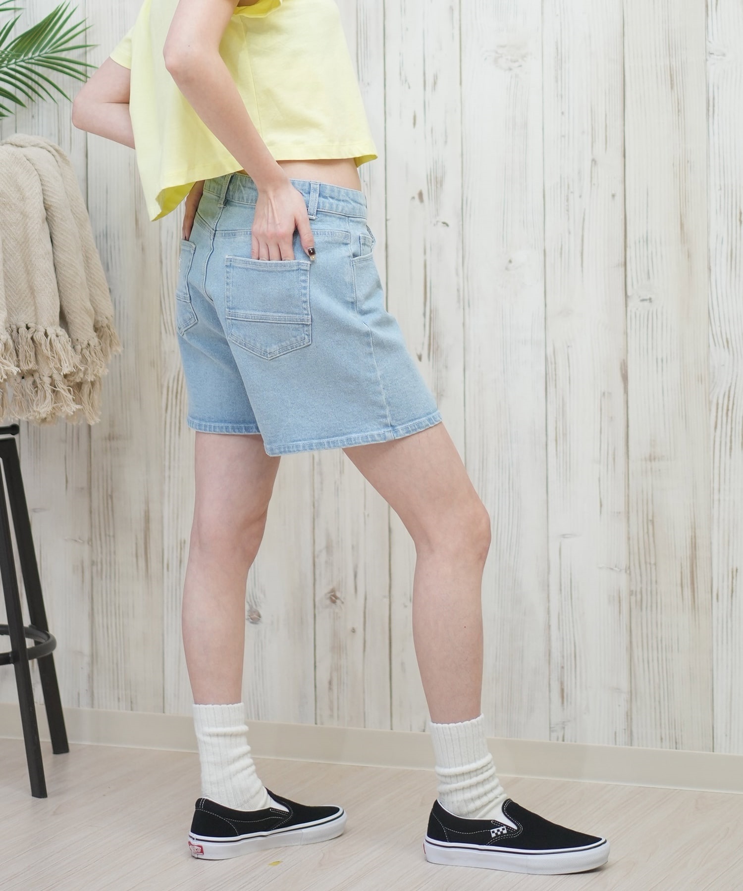 DC ディーシー ショートパンツ レディース デニム ストレッチ 無地 LWS251306(LBL-S)