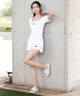 DC ディーシー ハーフパンツ ショートパンツ レディース スウェット ショーツ ロゴ リブ セットアップ対応 LWS252301(WHT-S)