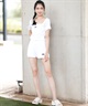 DC ディーシー ハーフパンツ ショートパンツ レディース スウェット ショーツ ロゴ リブ セットアップ対応 LWS252301(WHT-S)