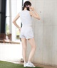 DC ディーシー ハーフパンツ ショートパンツ レディース スウェット ショーツ ロゴ リブ セットアップ対応 LWS252301(WHT-S)