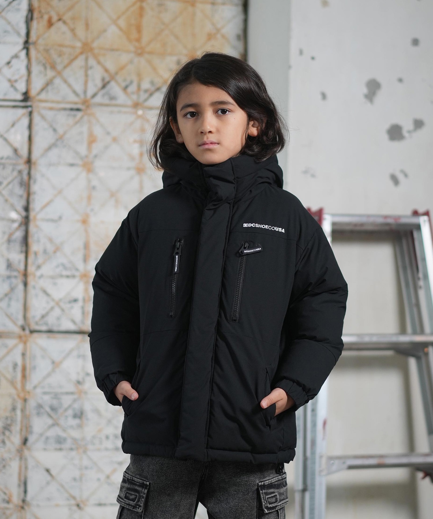 DC ディーシー アウター キッズ ジュニア 子供 中綿ジャケット 撥水
