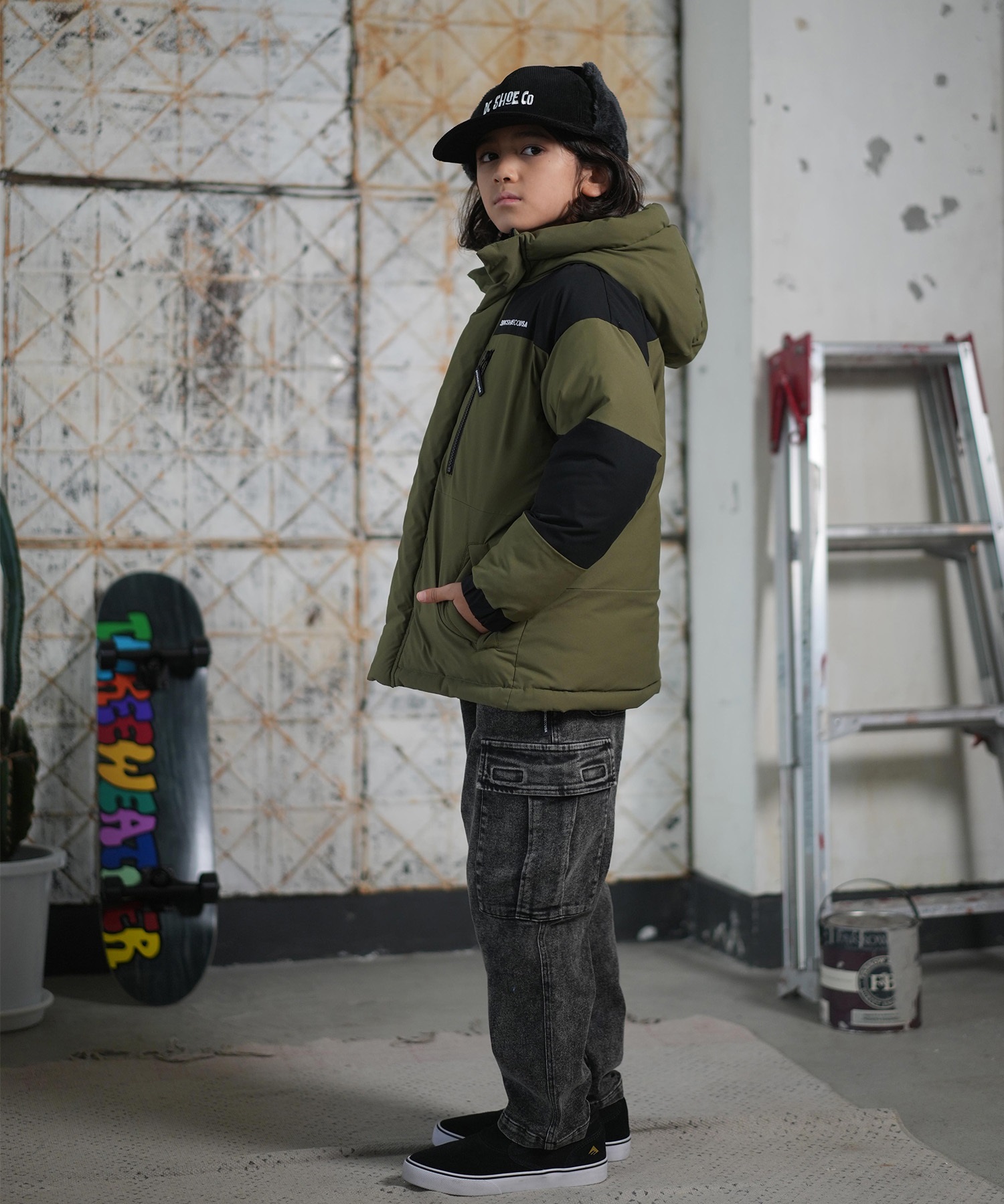 DC ディーシー アウター キッズ ジュニア 子供 中綿ジャケット 撥水