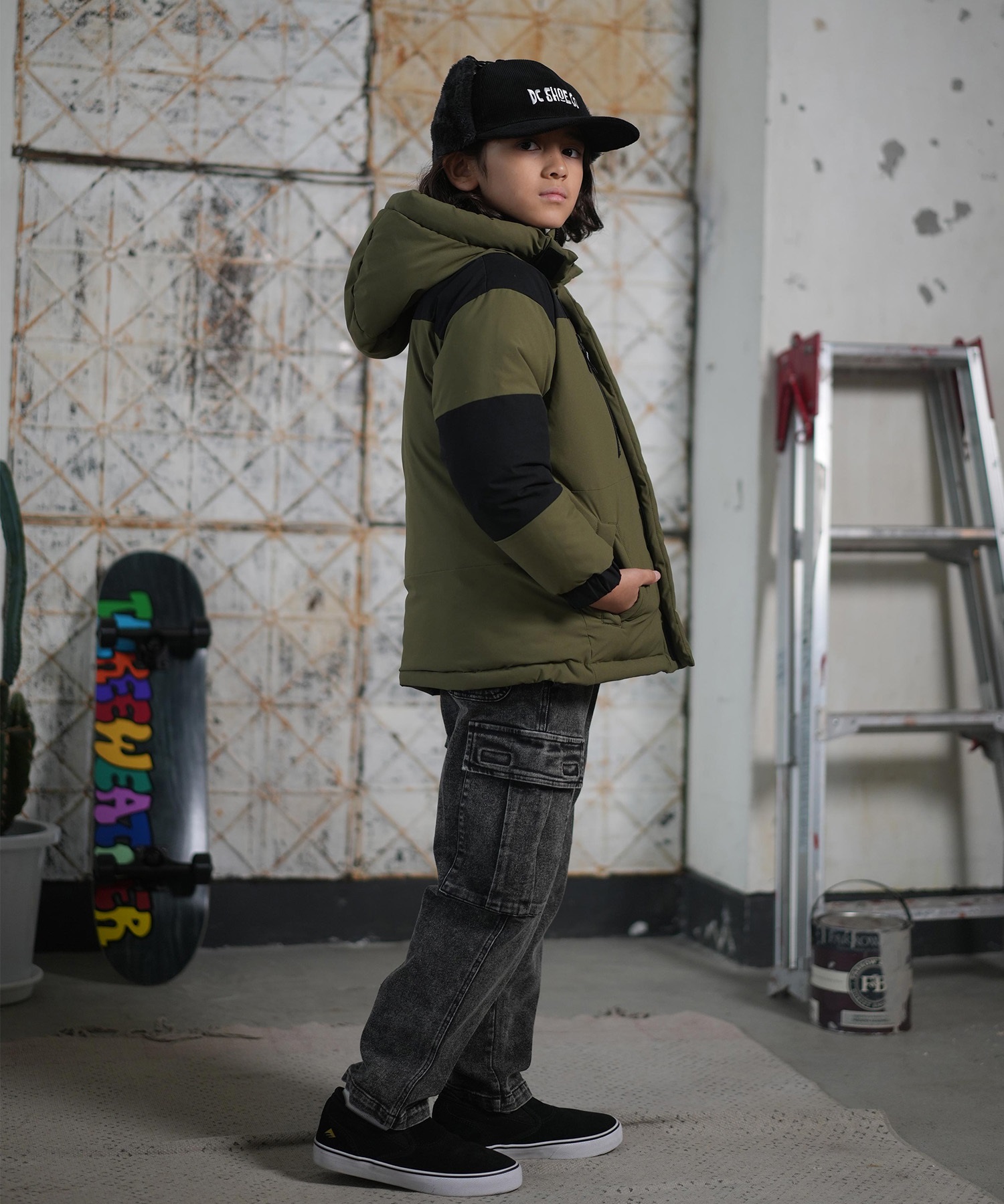 DC ディーシー アウター キッズ ジュニア 子供 中綿ジャケット 撥水