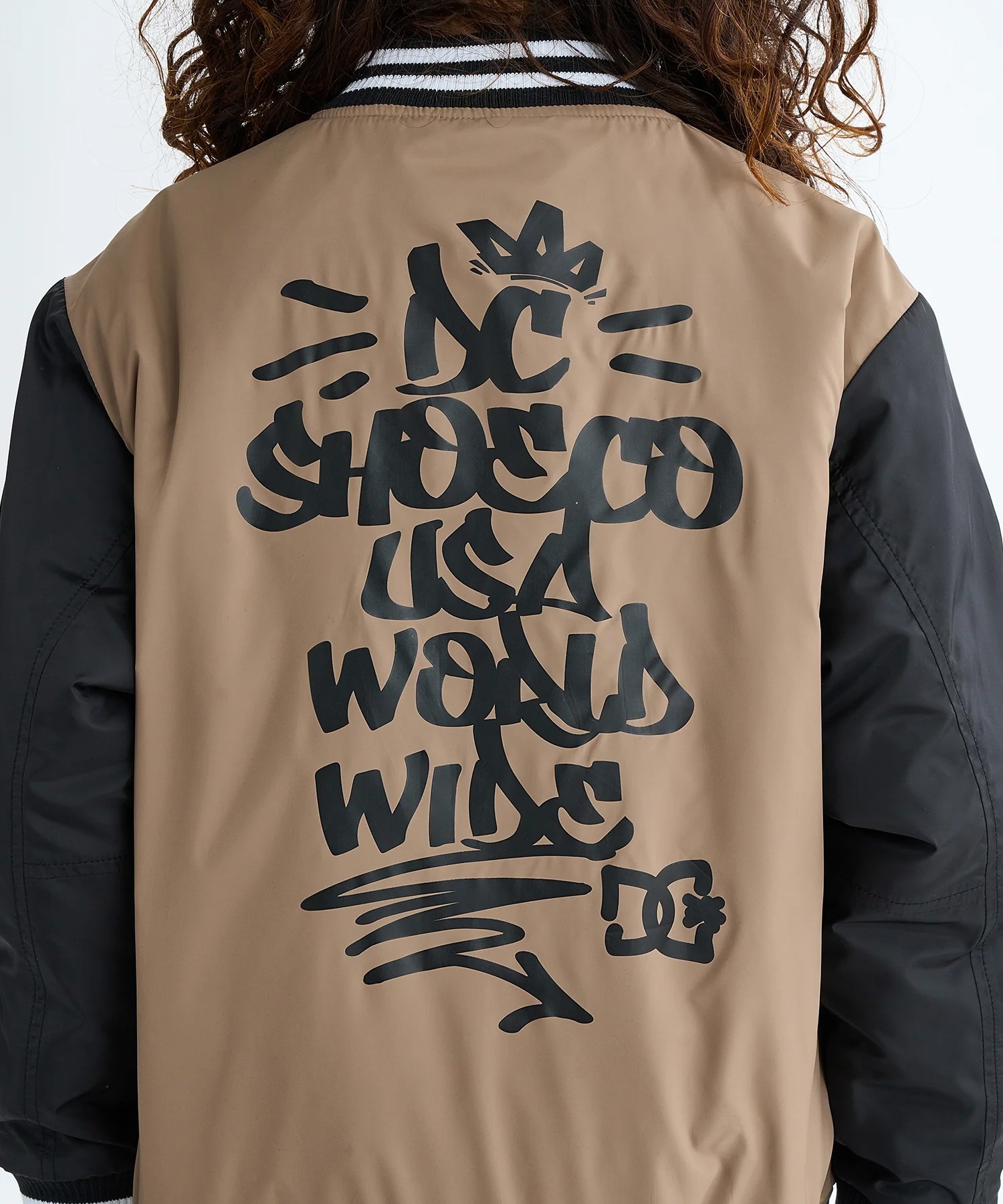 DC ディーシー アウター スタジャン キッズ ジュニア 子供 スタジアム ジャケット 中綿 25 KD VARSITY JACKET YJK254505(BLK-130cm)