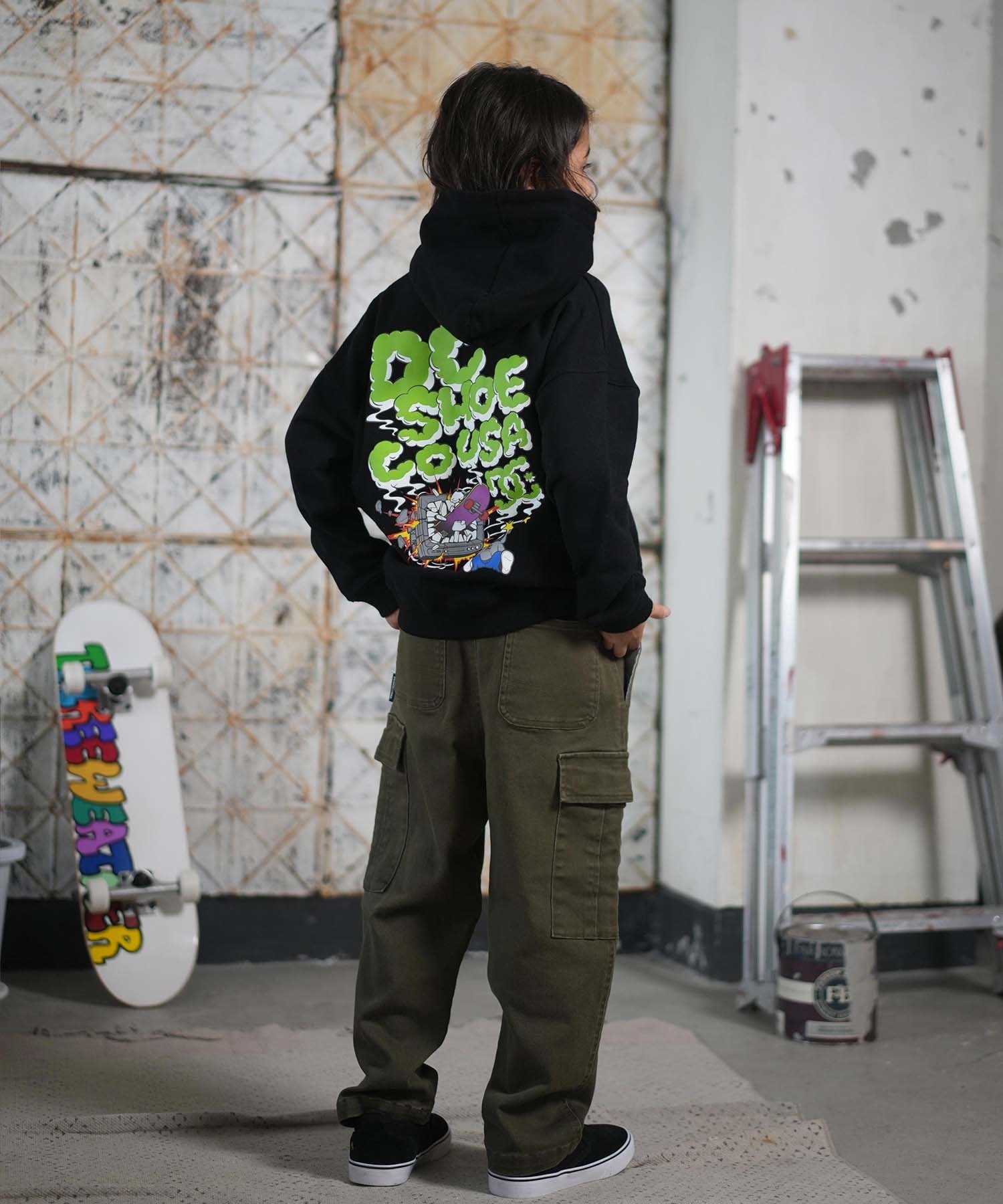 DC ディーシー プルオーバー パーカー キッズ ジュニア 子供 バック