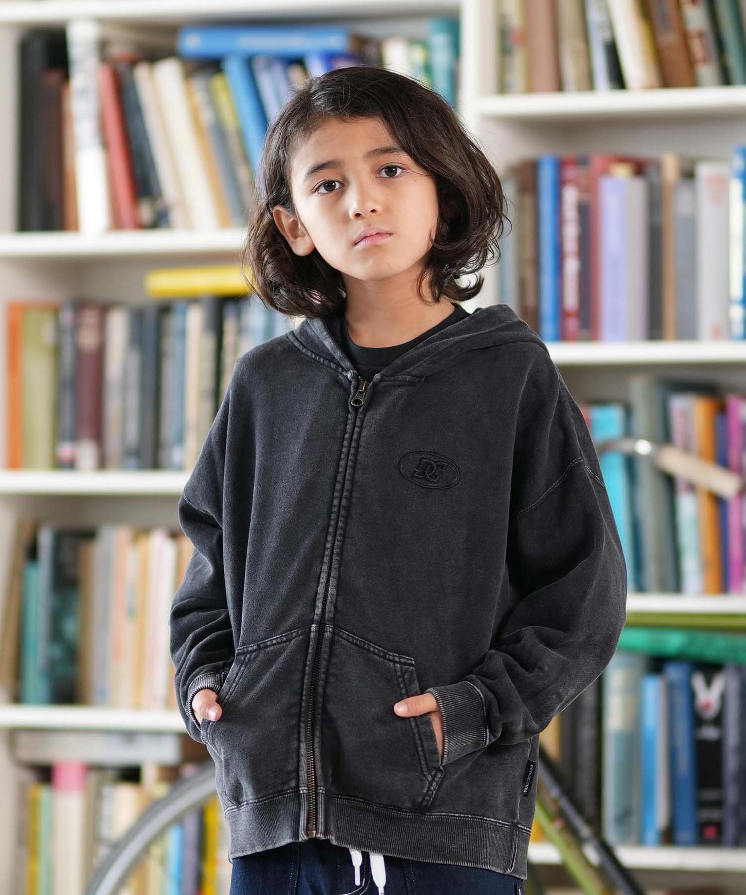 DC ディーシー ジップアップ パーカー キッズ ジュニア 子供 ダメージ加工 KD HIDDEN ZH フーディ YZP254509(BES-130cm)