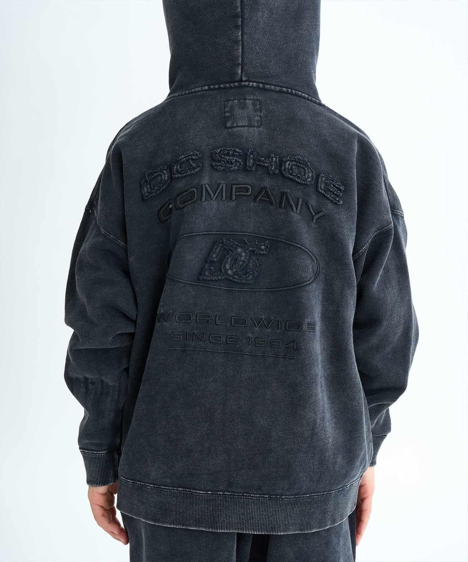 DC ディーシー ジップアップ パーカー キッズ ジュニア 子供 ダメージ加工 KD HIDDEN ZH フーディ YZP254509(BES-130cm)