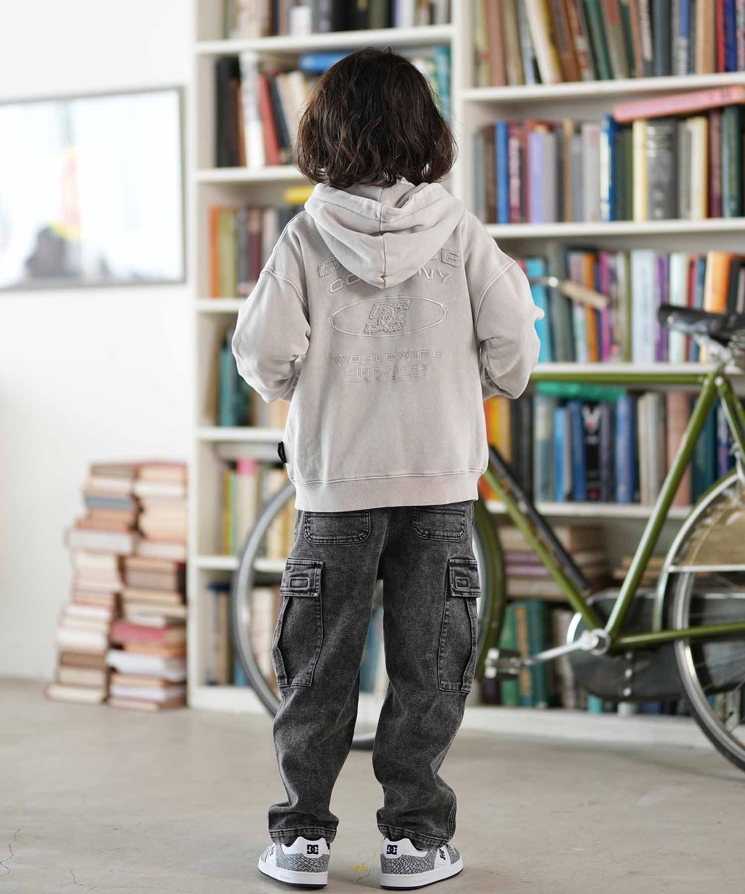 DC ディーシー ジップアップ パーカー キッズ ジュニア 子供 ダメージ加工 KD HIDDEN ZH フーディ YZP254509(BES-130cm)