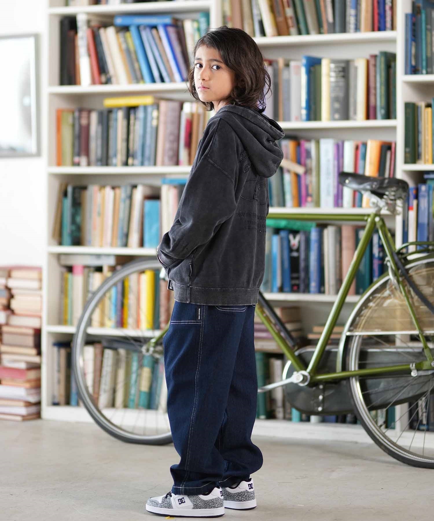 DC ディーシー ジップアップ パーカー キッズ ジュニア 子供 ダメージ加工 KD HIDDEN ZH フーディ YZP254509(BES-130cm)