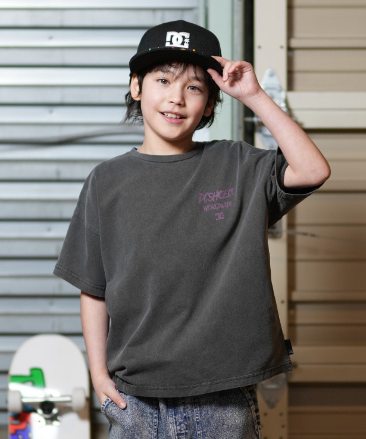 DC ディーシー 半袖 Tシャツ キッズ ジュニア 子供 バックプリント
