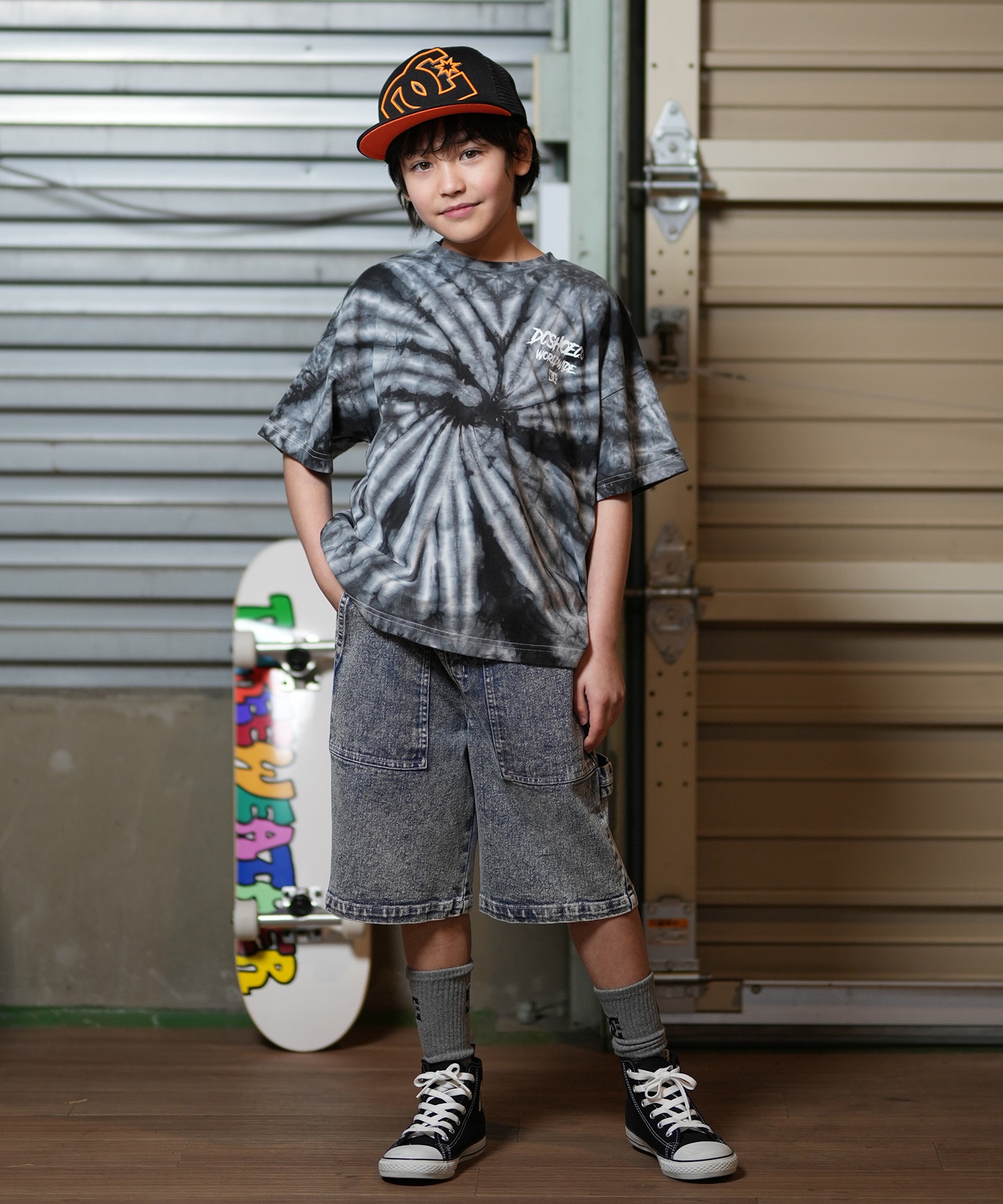 DC ディーシー 半袖 Tシャツ キッズ ジュニア 子供 バックプリント 