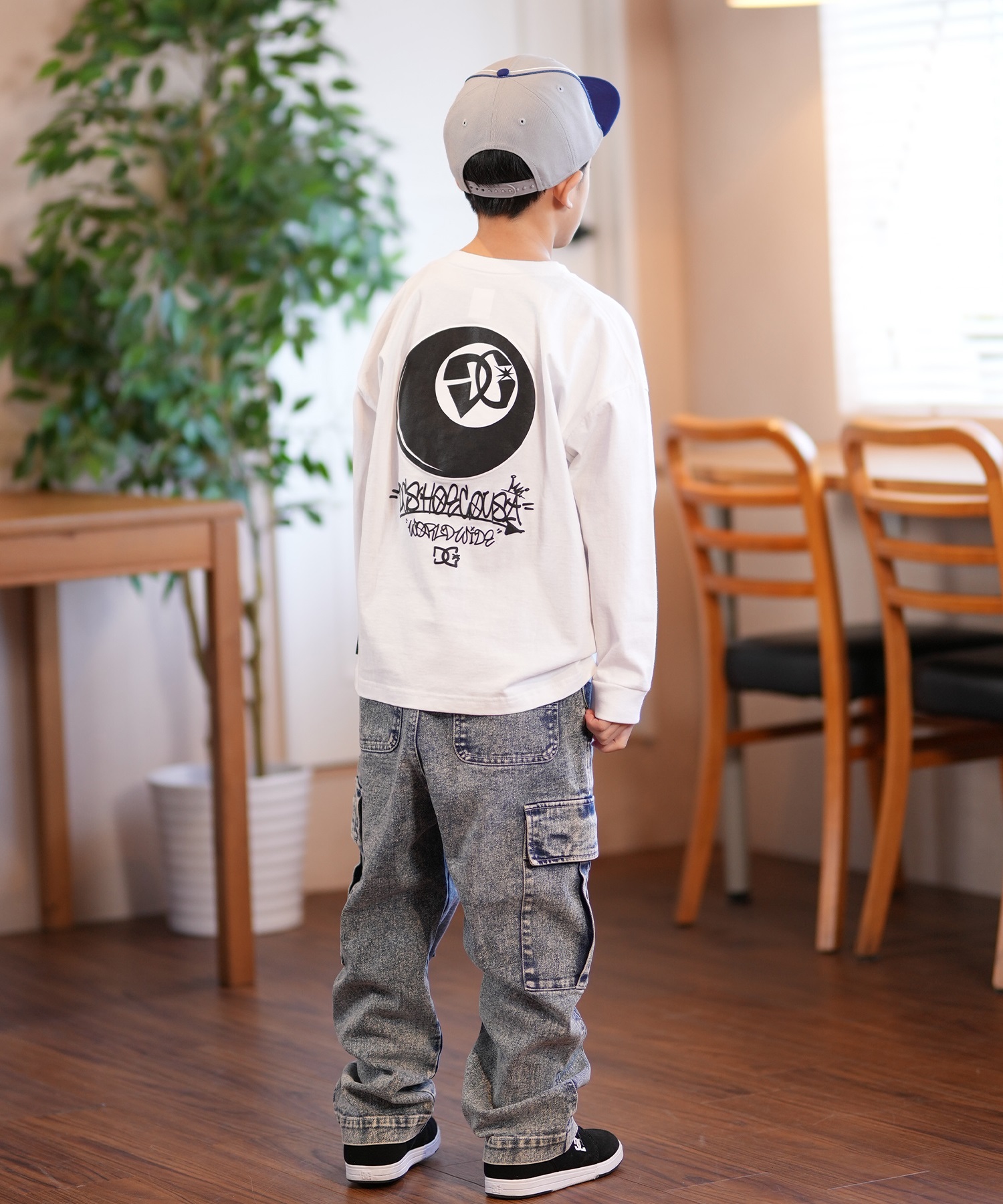 DC ディーシー 長袖 Tシャツ キッズ ロンT バックプリント