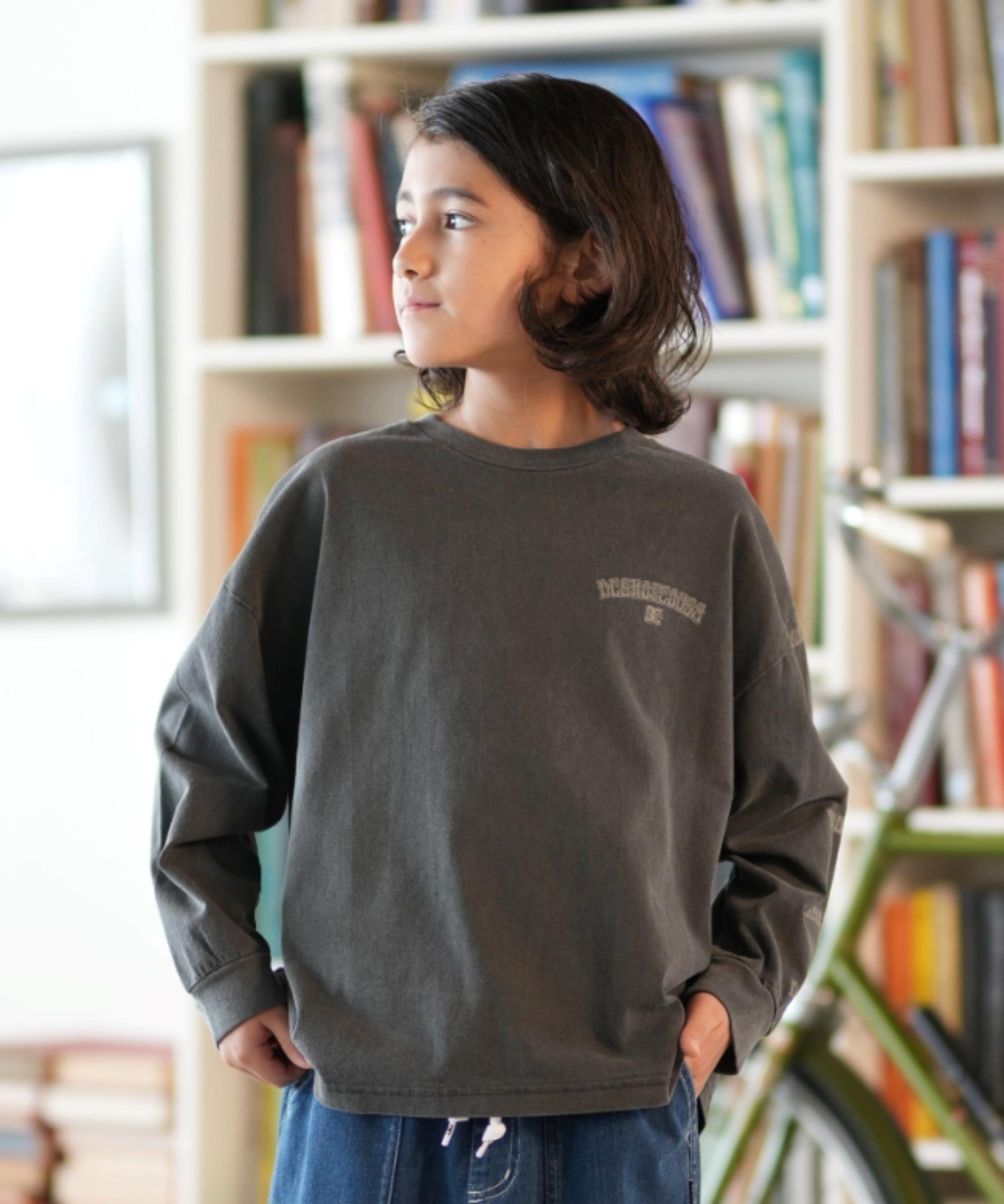 DC ディーシー 長袖 Tシャツ キッズ ジュニア ロンT 25 KD SKATE SKULL