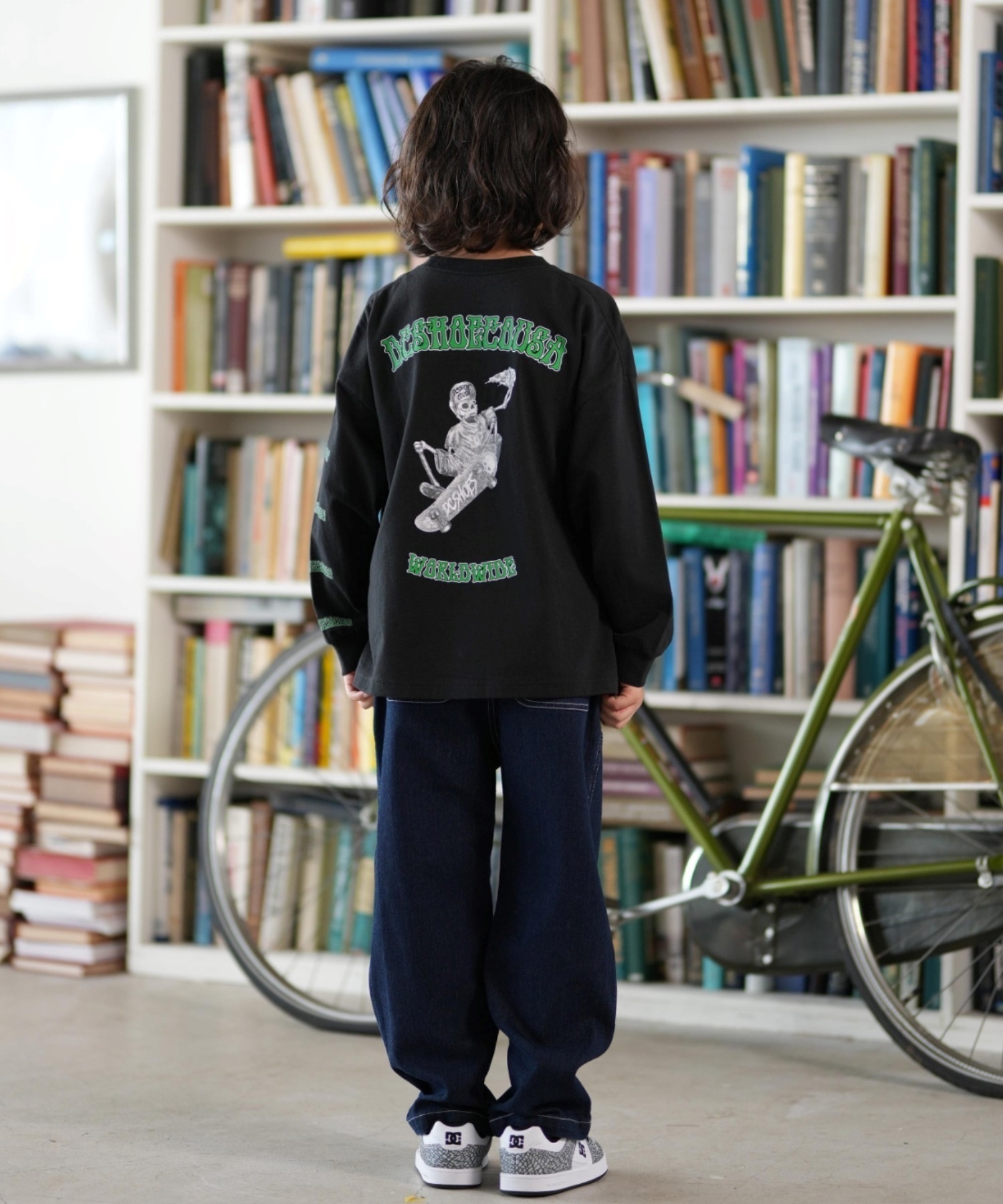 DC ディーシー 長袖 Tシャツ キッズ ジュニア ロンT 25 KD SKATE SKULL