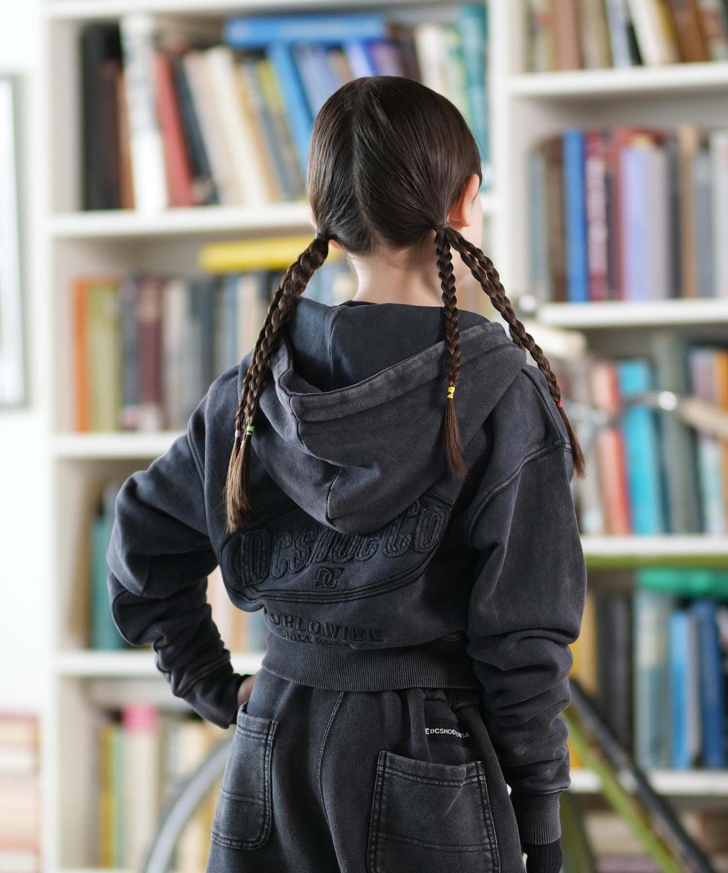 DC ディーシー ジップアップ パーカー キッズ ジュニア 子供 クロップド丈 ショート丈 KD HIDDEN ZH YZP254521M(BES-140cm)