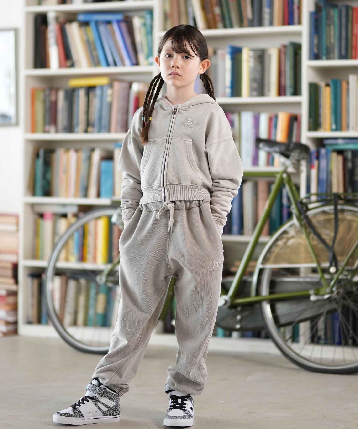 DC ディーシー ジップアップ パーカー キッズ ジュニア 子供 クロップド丈 ショート丈 KD HIDDEN ZH YZP254521M(BES-140cm)