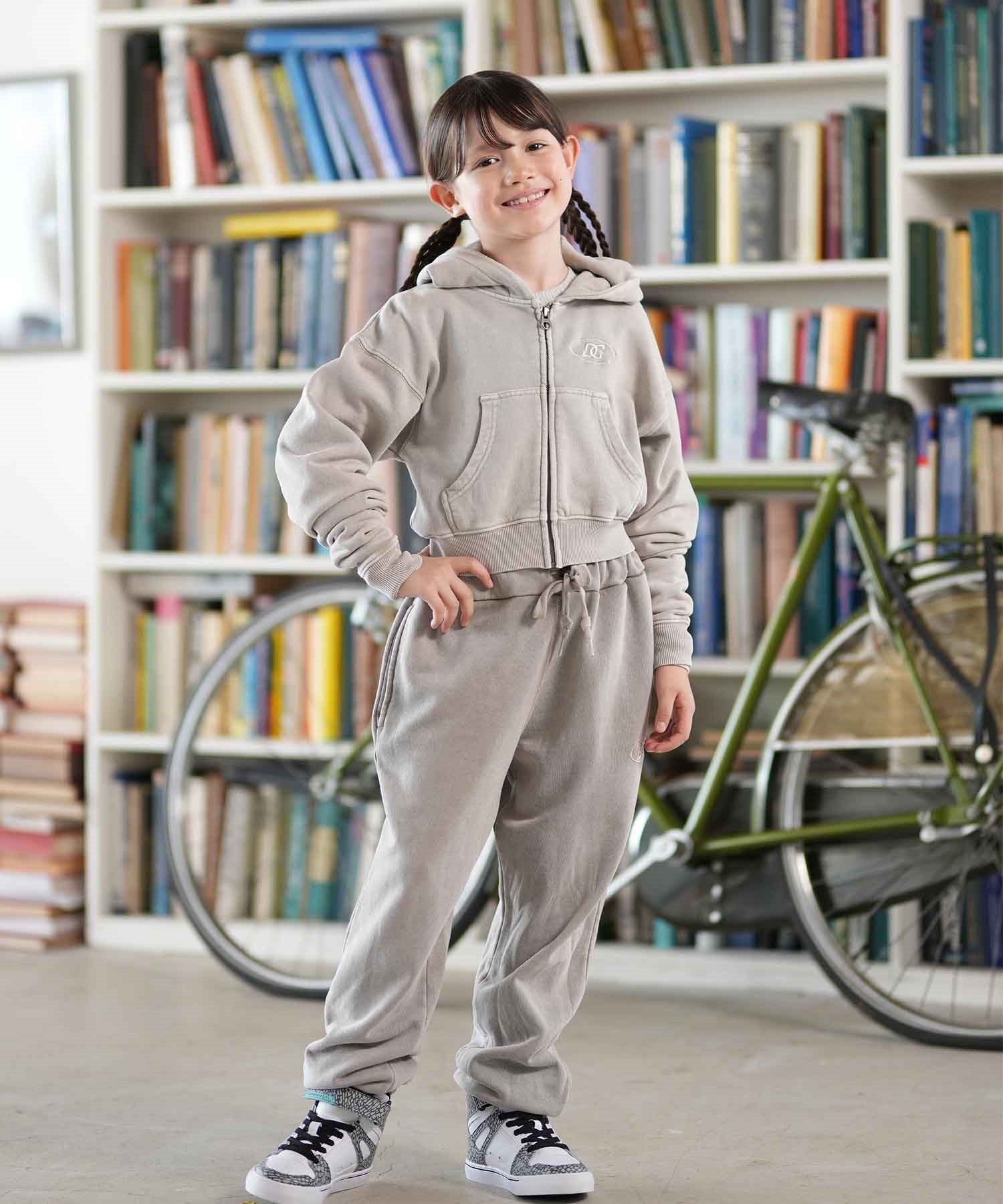 DC ディーシー ジップアップ パーカー キッズ ジュニア 子供 クロップド丈 ショート丈 KD HIDDEN ZH YZP254521M(BES-140cm)