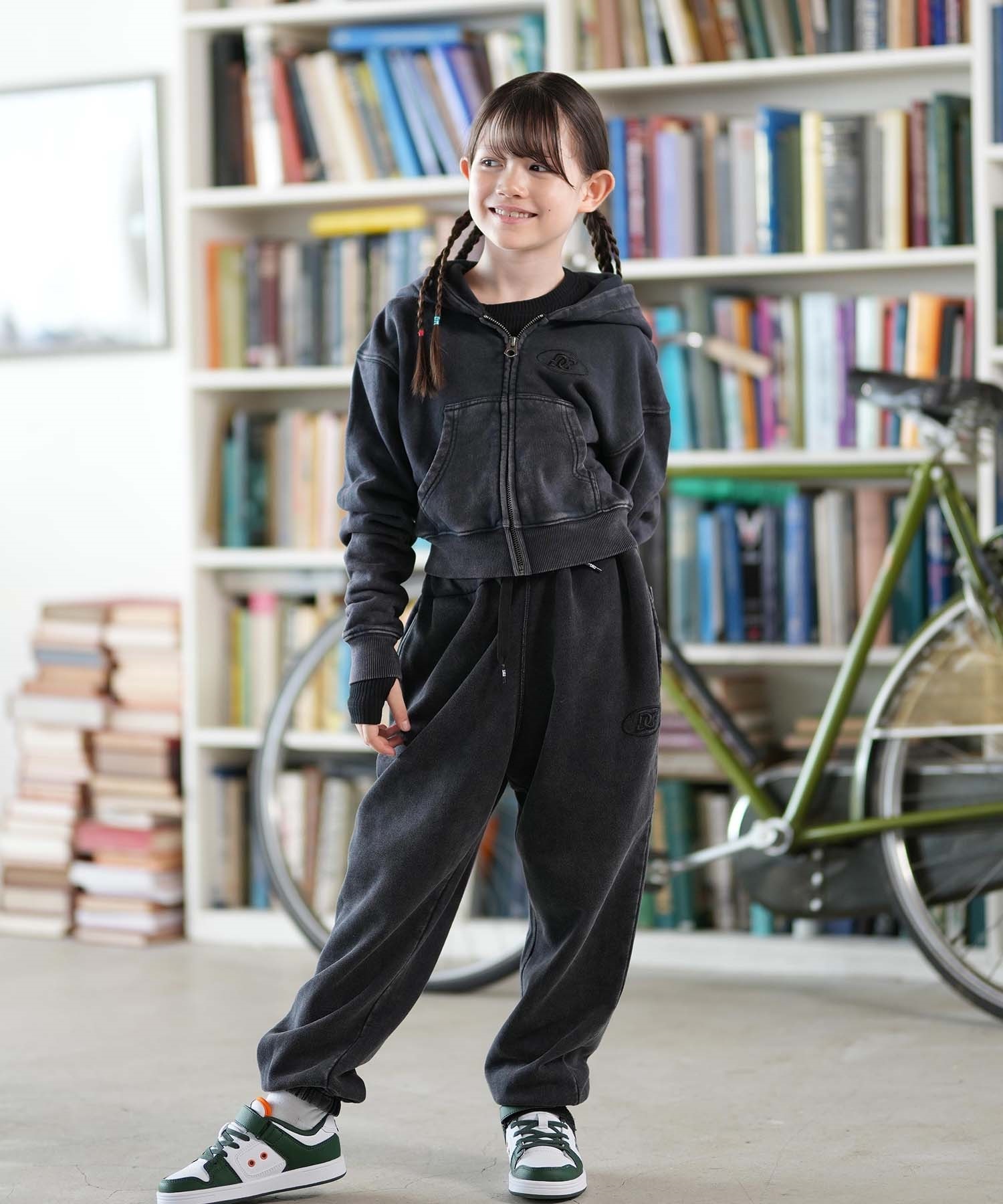 DC ディーシー ジップアップ パーカー キッズ ジュニア 子供 クロップド丈 ショート丈 KD HIDDEN ZH YZP254521M(BES-140cm)