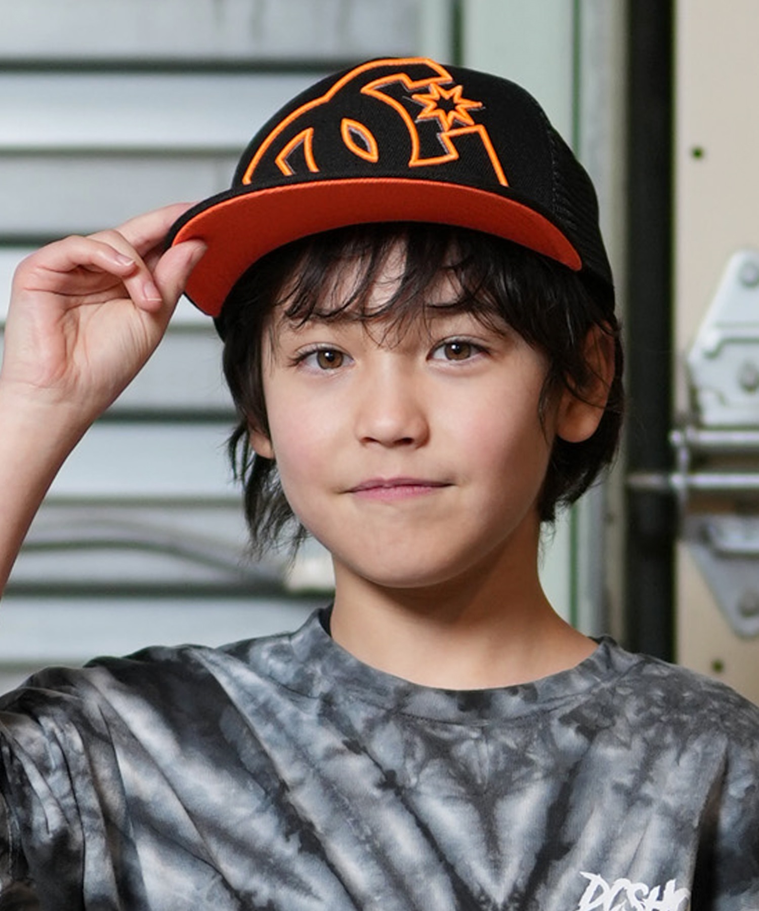 DC ディーシー キャップ キッズ 子供 25 KD DOUBLEUP MESH SNAP YCP252602(BKB-FREE)