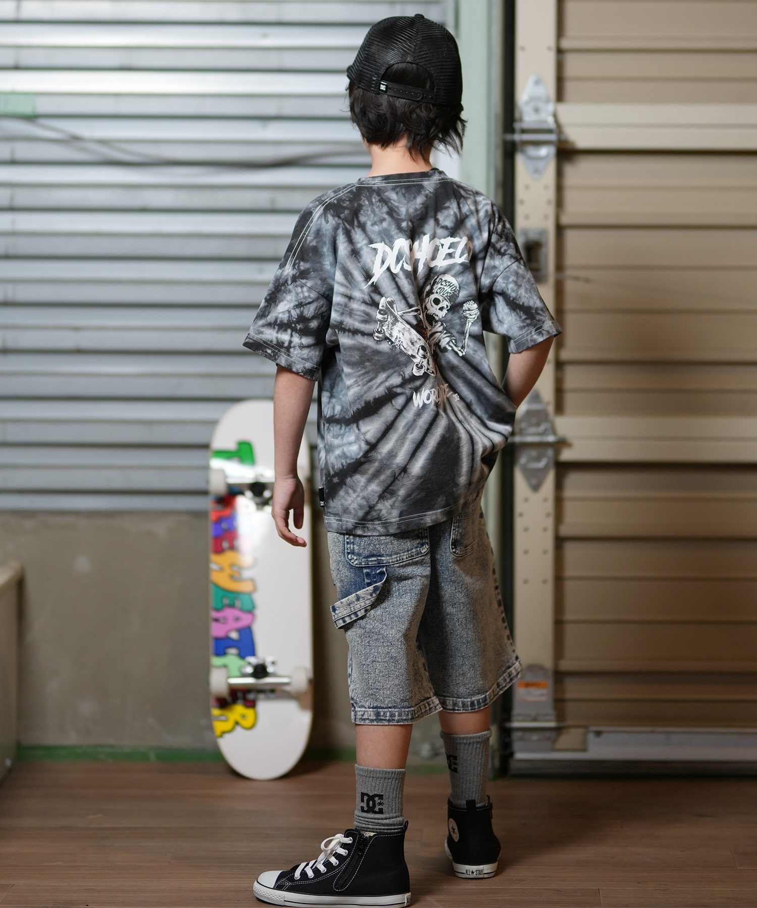 DC ディーシー キャップ キッズ 子供 25 KD DOUBLEUP MESH SNAP YCP252602(BKB-FREE)