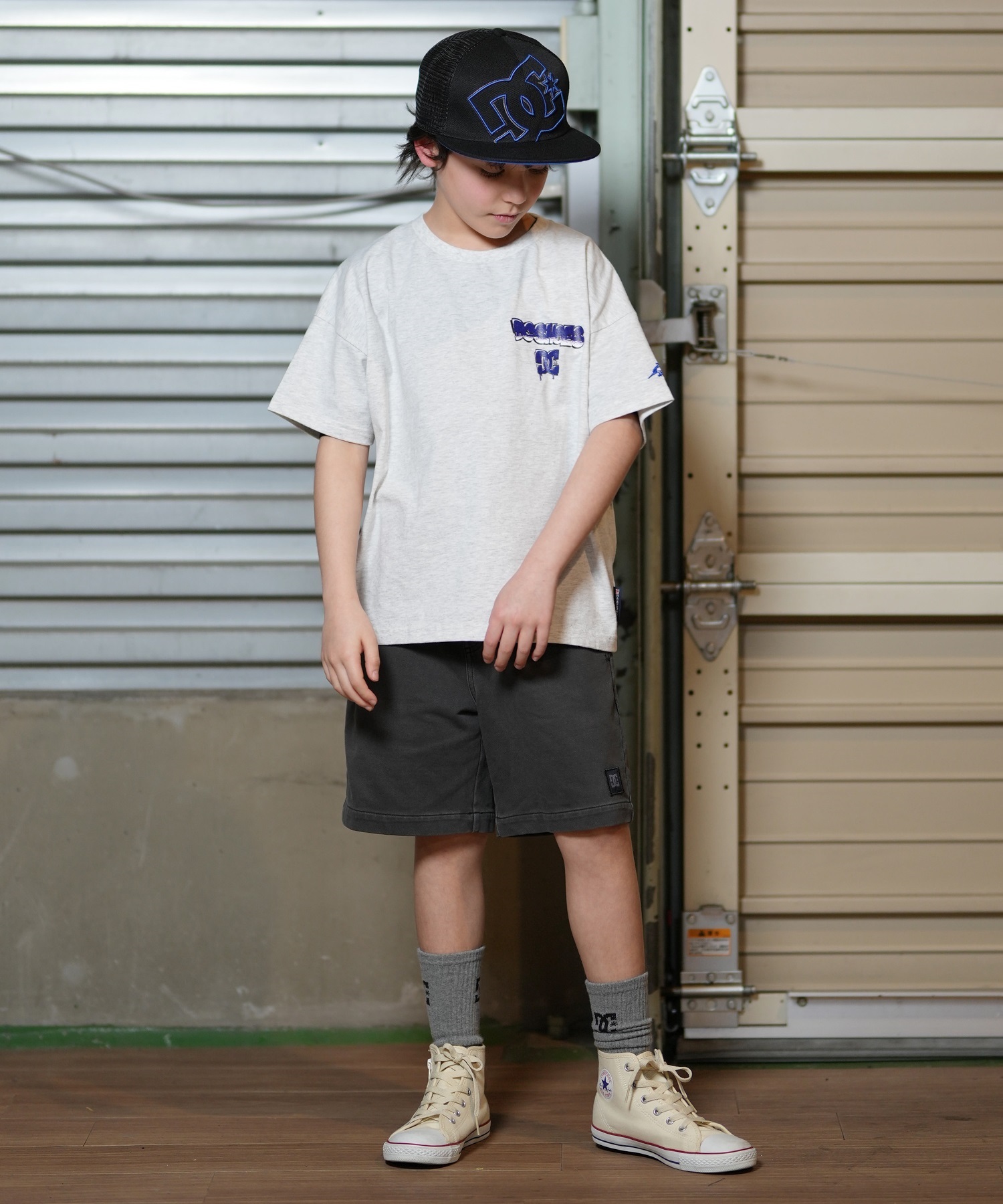 DC ディーシー キャップ キッズ 子供 25 KD DOUBLEUP MESH SNAP YCP252602(BKB-FREE)