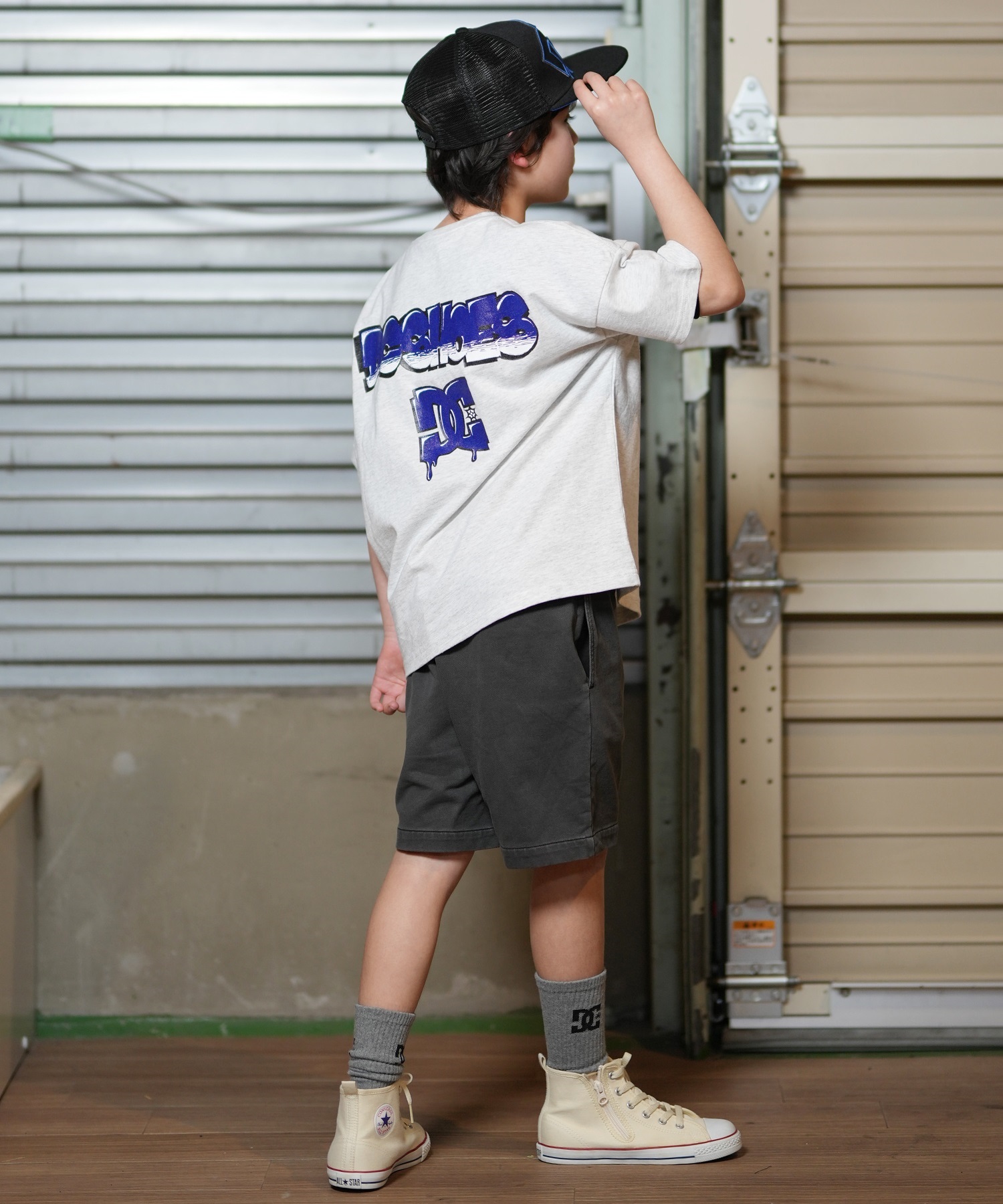 DC ディーシー キャップ キッズ 子供 25 KD DOUBLEUP MESH SNAP YCP252602(BKB-FREE)