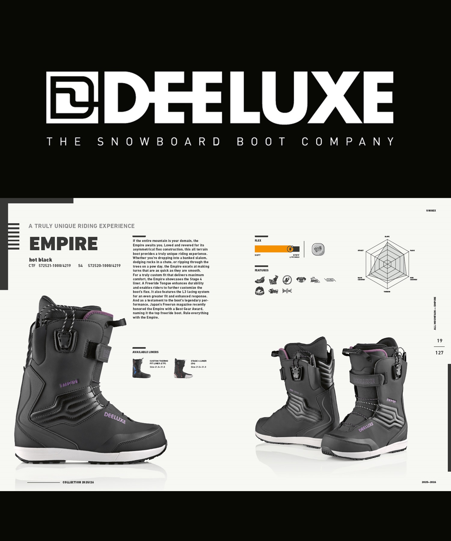 DEELUXE ディーラックス STAGE4 EMPIRE S4 スノーボード ブーツ ユニ