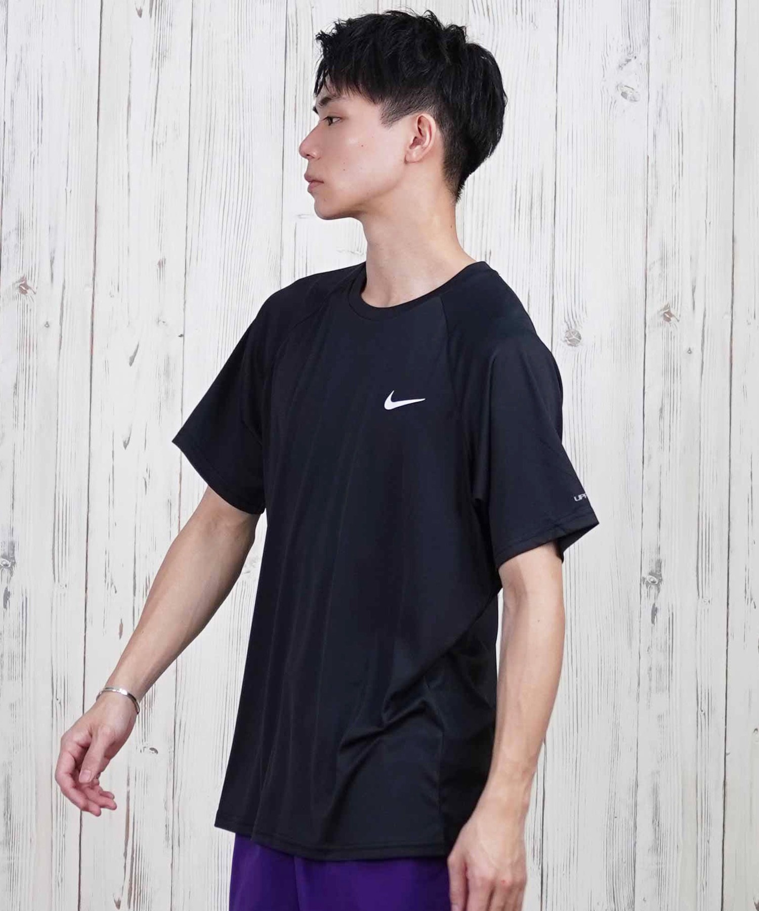 NIKE ナイキ 水着 ラッシュガード 半袖 Tシャツ メンズ 水陸両用 UVカット NESSA586(N001-S)