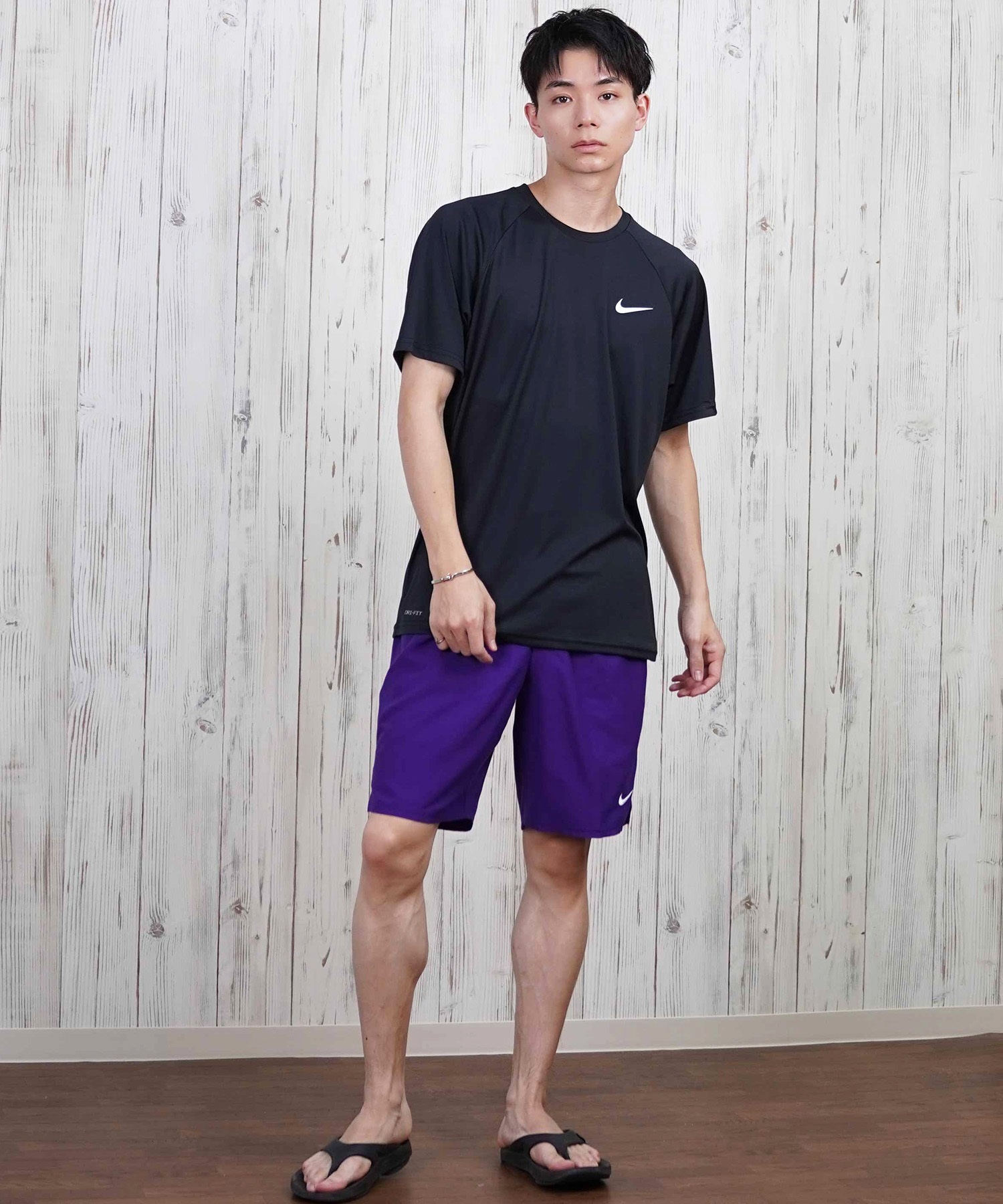 NIKE ナイキ 水着 ラッシュガード 半袖 Tシャツ メンズ 水陸両用 UVカット NESSA586(N001-S)