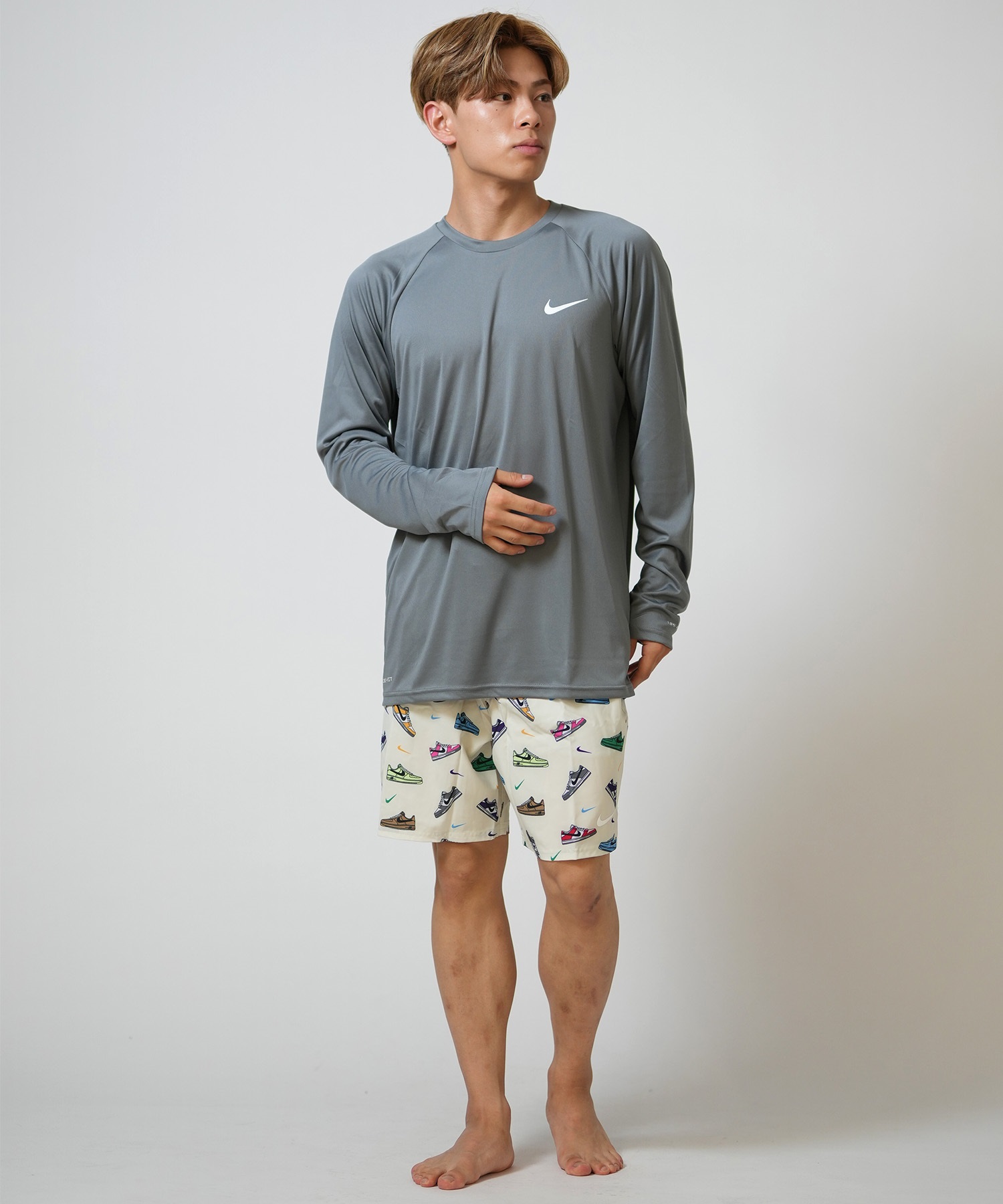 NIKE ナイキ 水着 ラッシュガード 長袖 Tシャツ ロンT メンズ UVカット