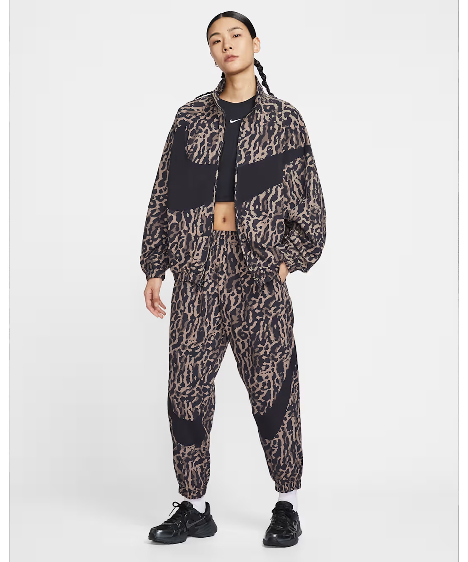 NIKE ナイキ ジャージ トラックジャケット レディース ヒョウ柄