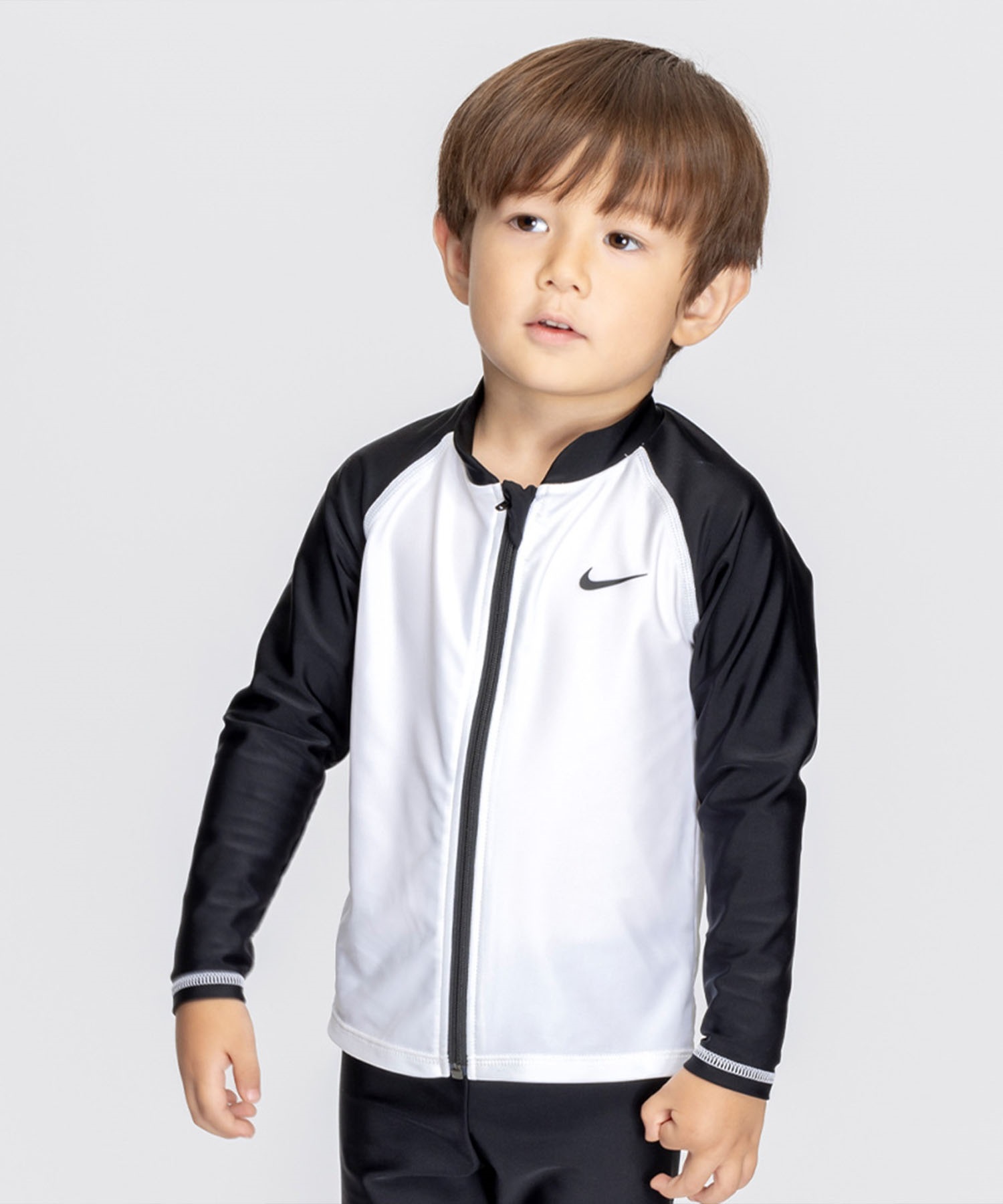 NIKE ナイキ 水着 ラッシュガード 長袖 ジップアップ キッズ 子供 UV