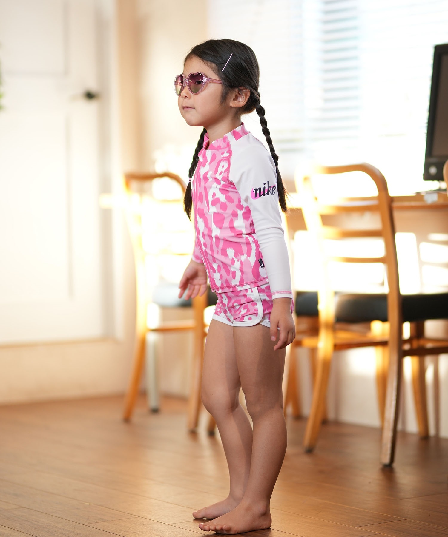 NIKE ナイキ 水着 ラッシュガード 長袖 ジップアップ キッズ 子供 UV