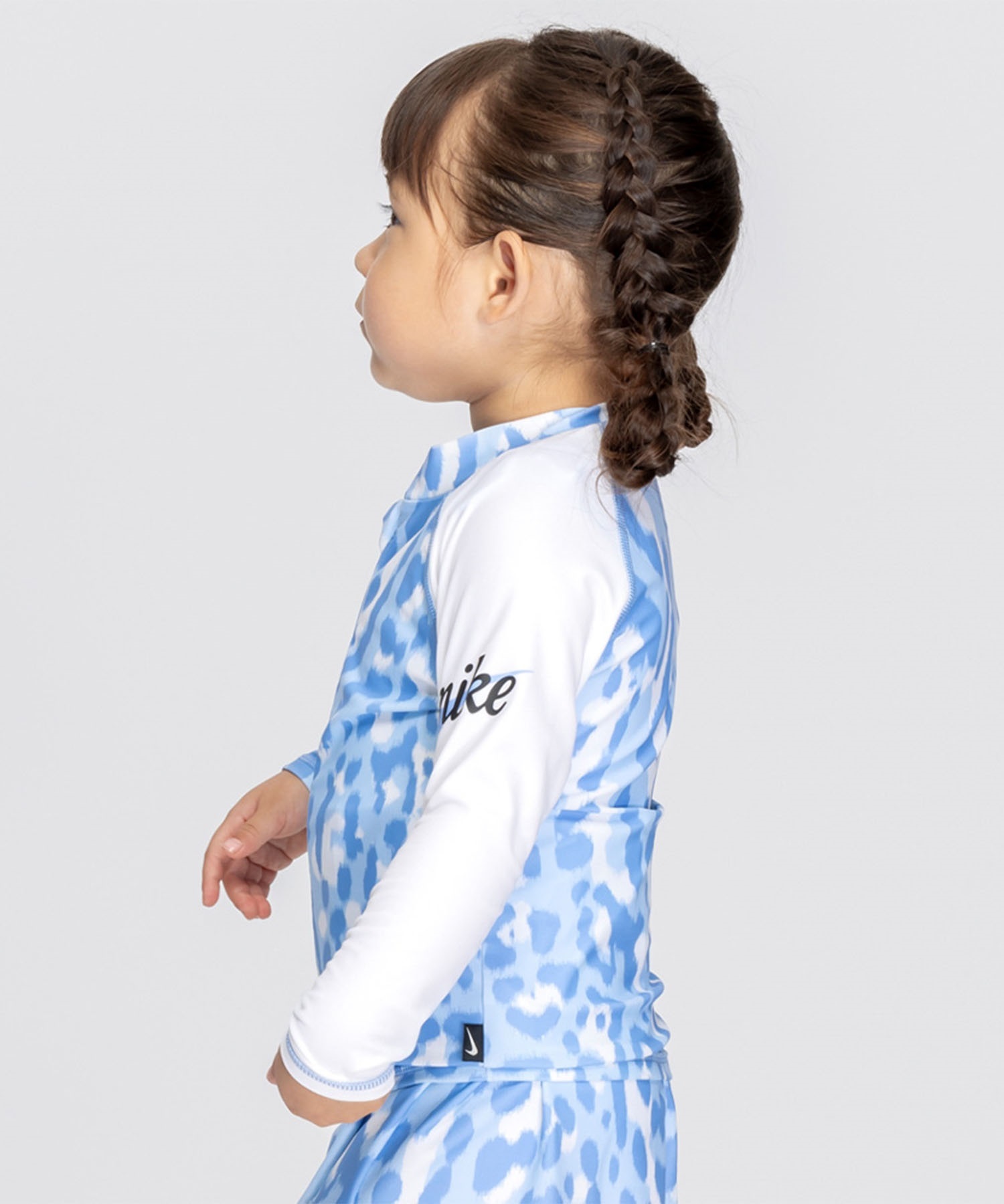 NIKE ナイキ 水着 ラッシュガード 長袖 ジップアップ キッズ 子供 UVカット トドラーガールズジップ付きラッシュガード 1991118 006(006-100cm)