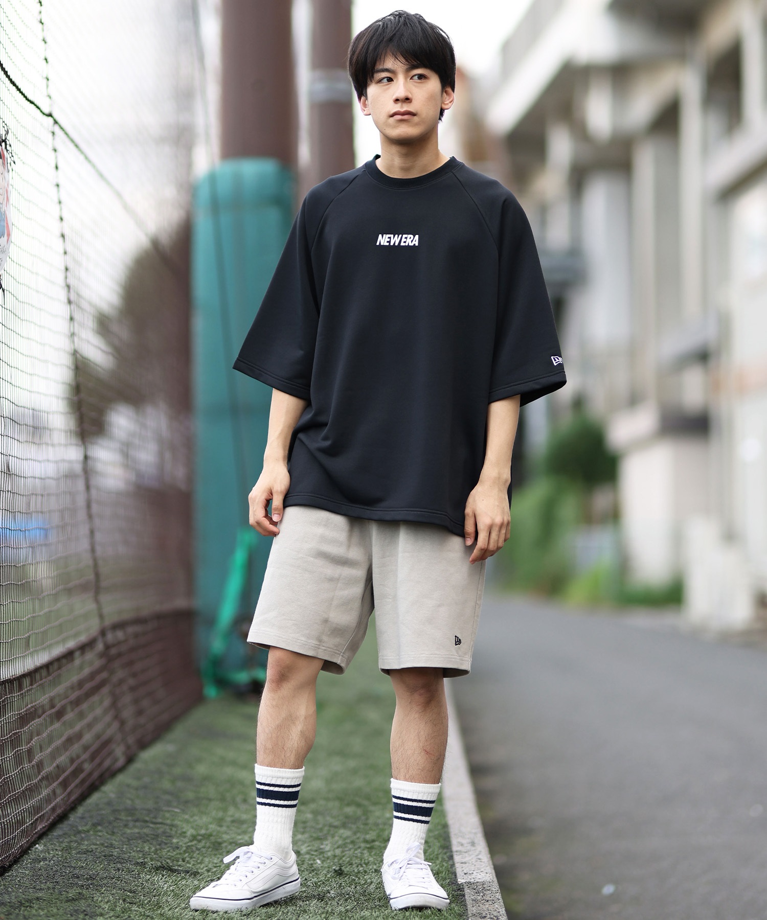 NEW ERA ニューエラ トレーナー メンズ 半袖 ドライスウェット Tシャツ Wordmark Logo 14410163(BK-M)