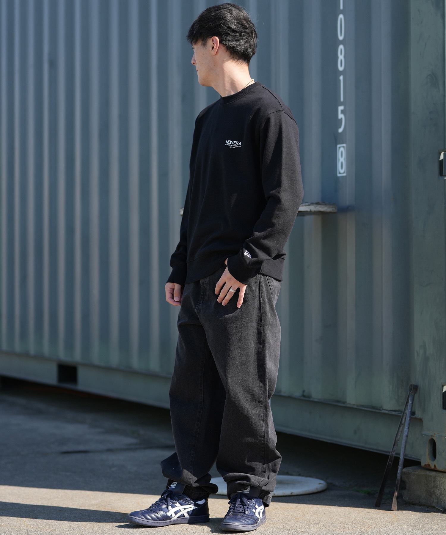 någontstans レイヤードスウェット M ブラック STARTER BLACK LABEL（スターターブラックレーベル） トレーナー