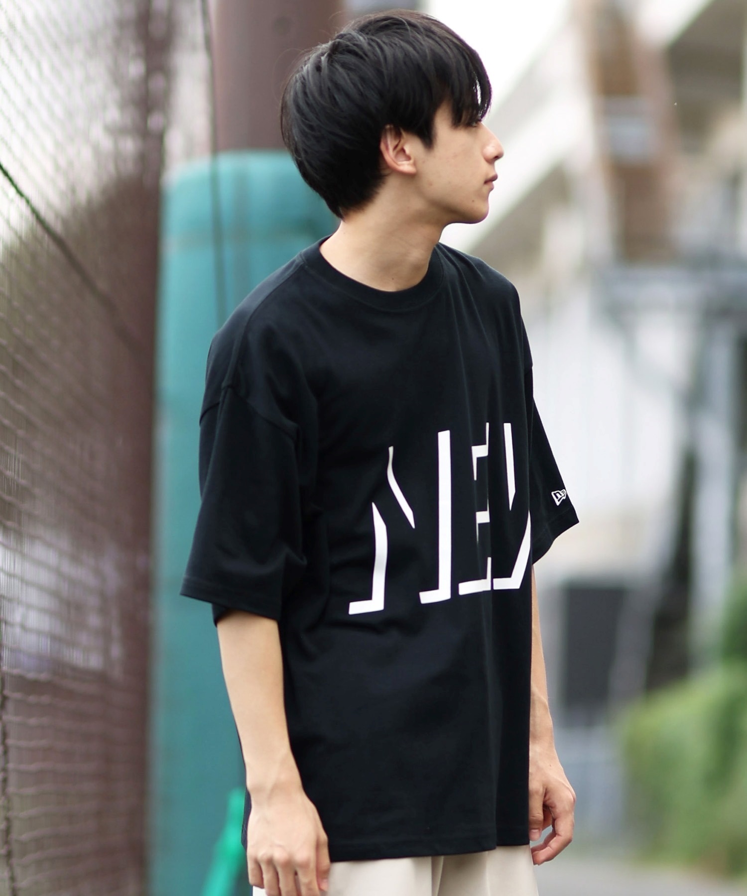 NEW ERA ニューエラ メンズ 半袖 Tシャツ ビッグロゴ 吸汗速乾